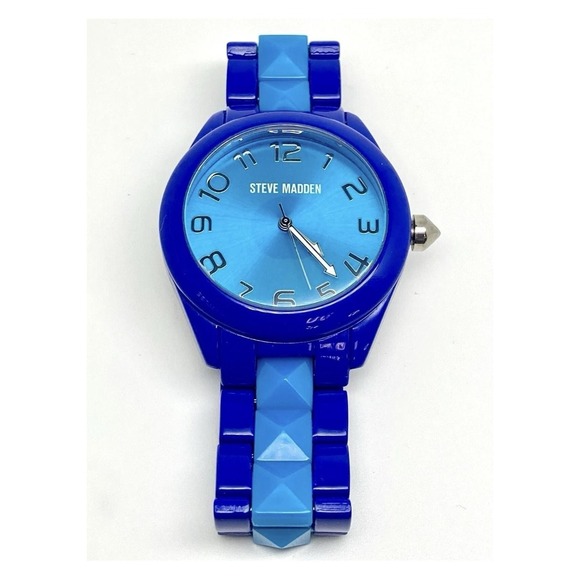 Steve Madden Watch Womens Blue Analog Quartz Round Face Bracelet Style Fashion A - Picture 8 of 9